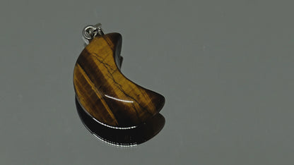 Natural Tiger's Eye Moon Pendant