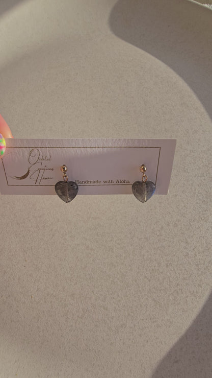 Heart Shaped Drop Earrings