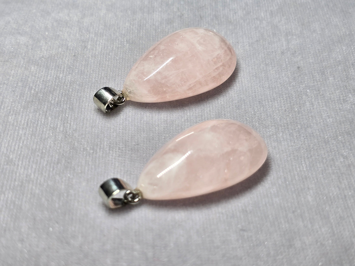 Natural Rose Quartz Teardrop Pendant