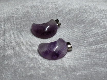 Natural Amethyst Moon Pendant