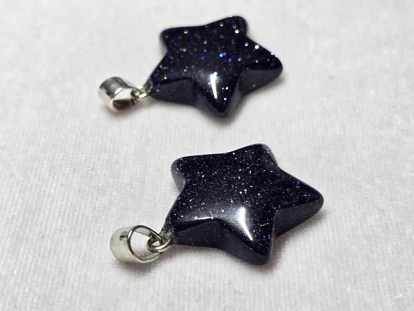 Natural Blue Goldstone Star Pendant