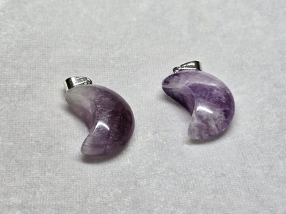 Natural Amethyst Moon Pendant