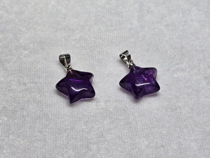 AAA Natural Purple Amethyst Star Pendant