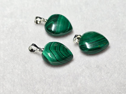 AAA Natural Malachite Heart Pendant