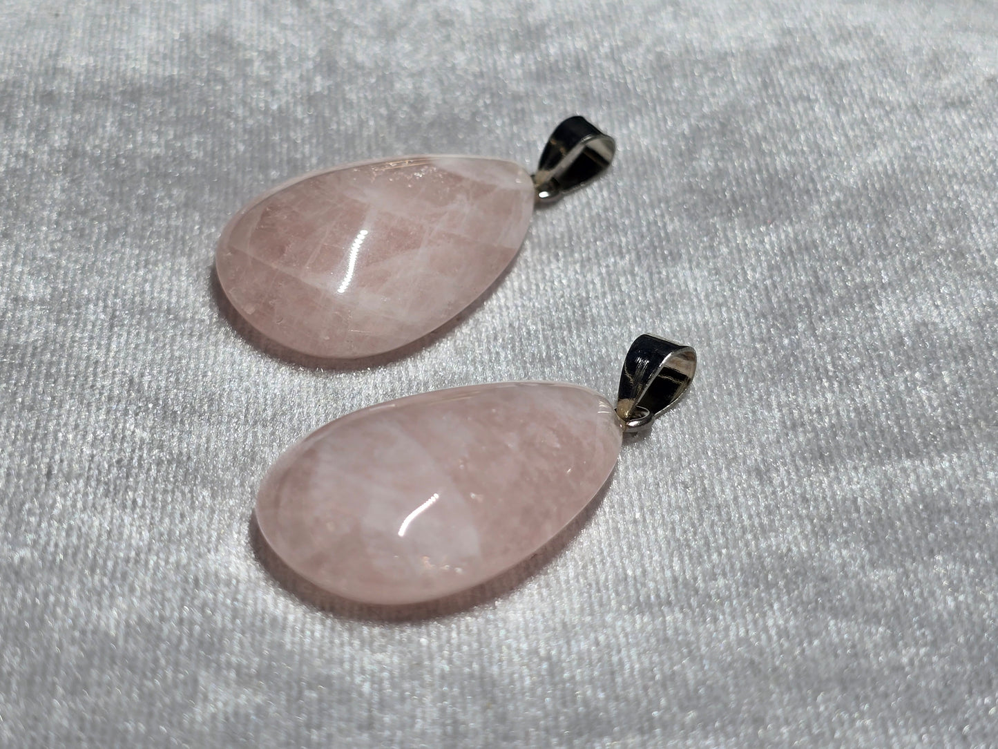 Natural Rose Quartz Teardrop Pendant