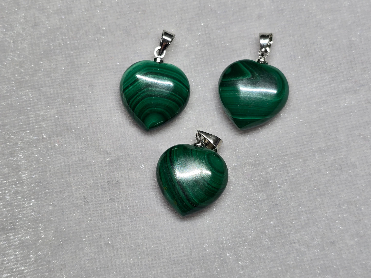 AAA Natural Malachite Heart Pendant