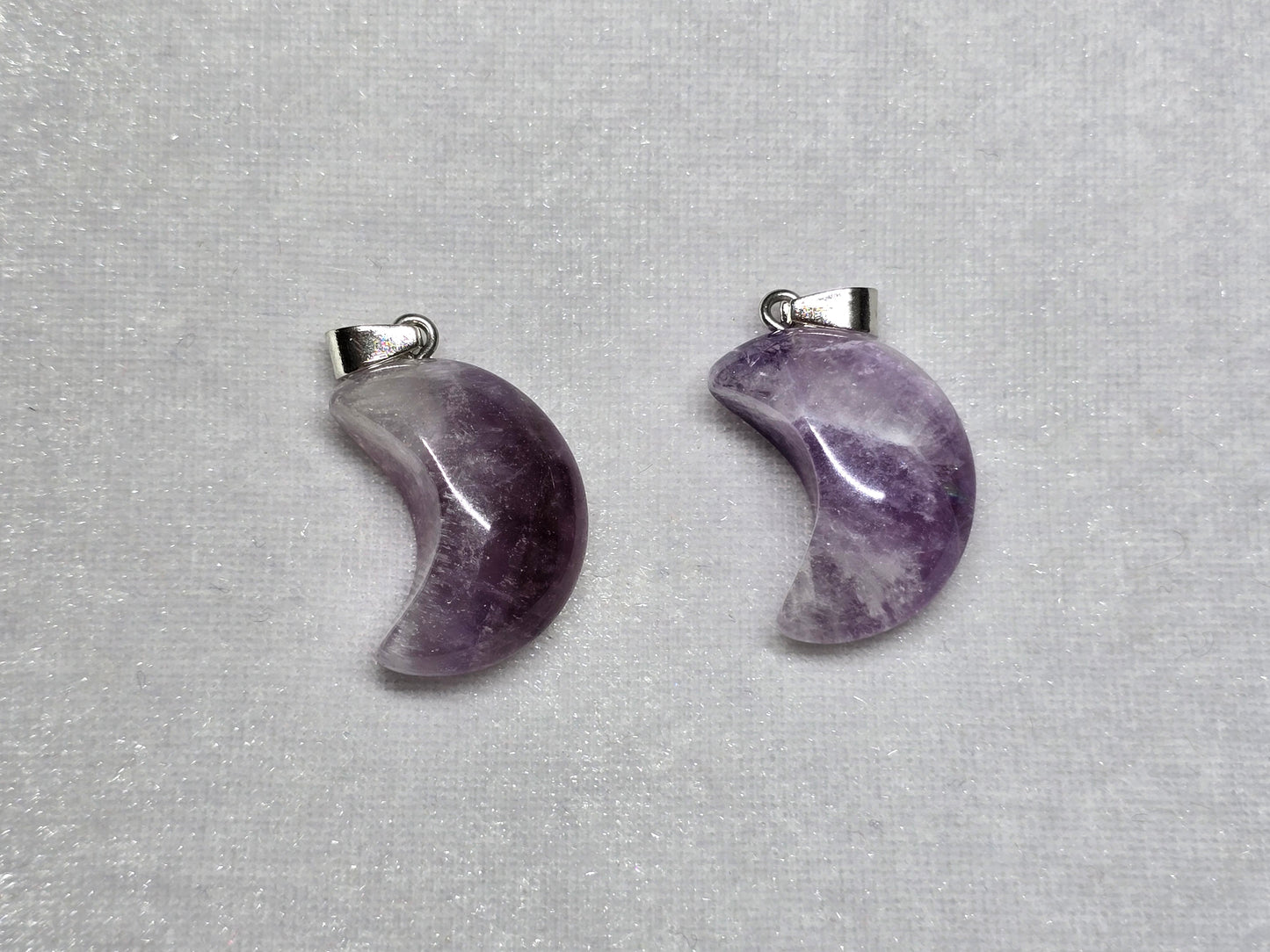 Natural Amethyst Moon Pendant