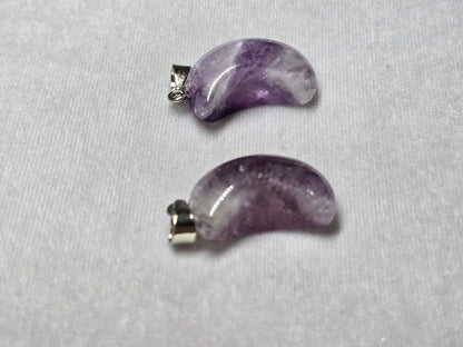 Natural Amethyst Moon Pendant