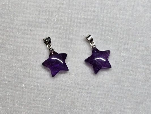 AAA Natural Purple Amethyst Star Pendant