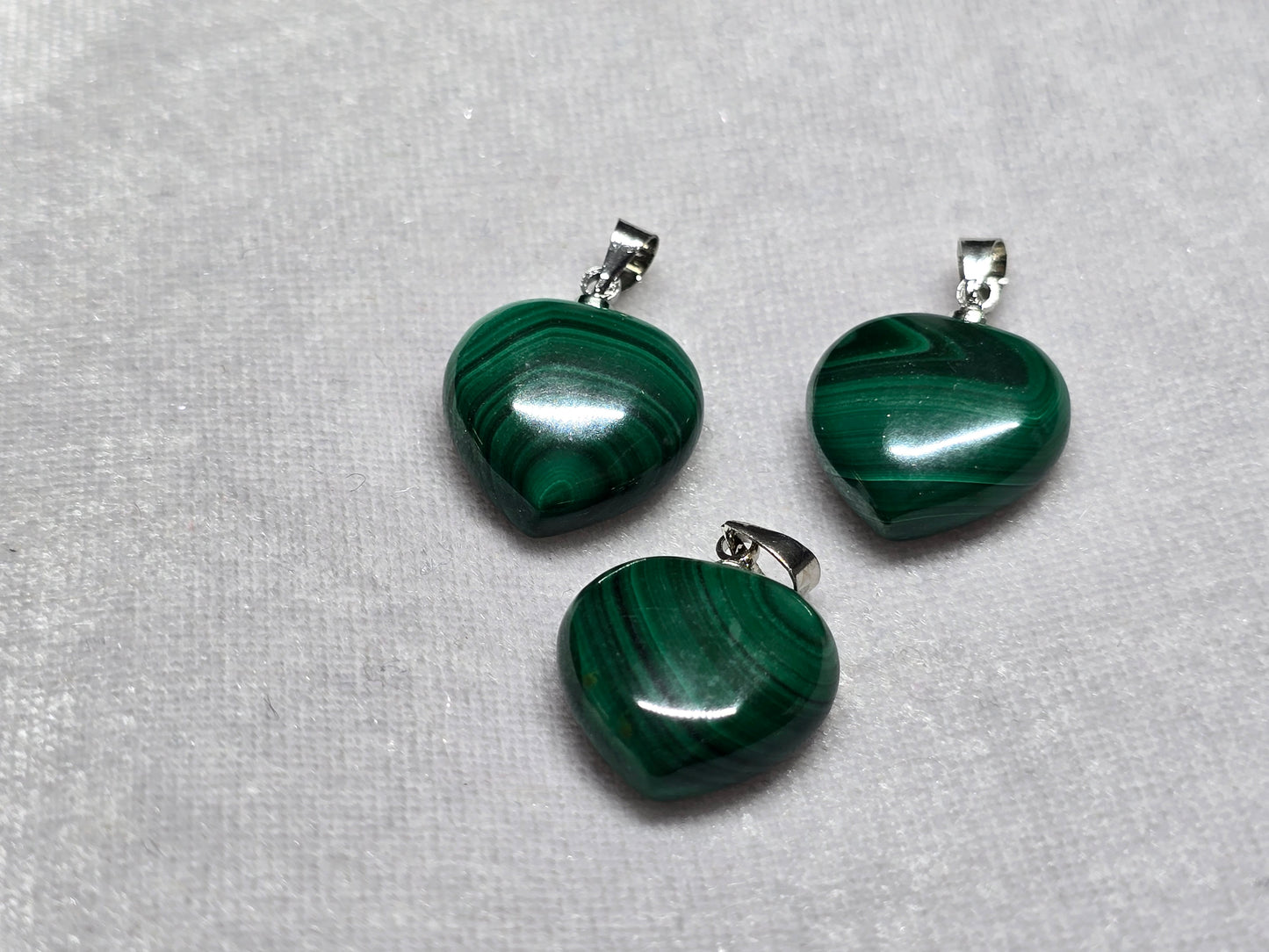 AAA Natural Malachite Heart Pendant